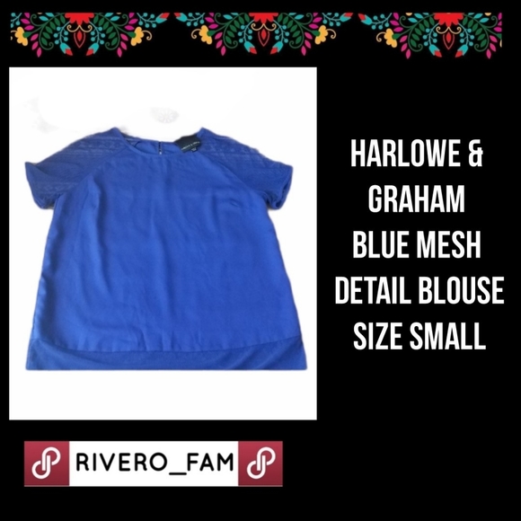Harlowe & Graham Tops - HARLOWE & GRAHAM | BLUE BLOUSE | SIZE SMALL
